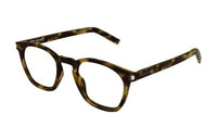 SAINT LAURENT Tortoiseshell-effect Round-frame Glasses