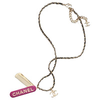 CHANEL Metal Necklaces Women's Black