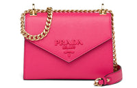 PRADA Saffiano Leather Shoulder Bag Crossbody Bag Women's Magenta