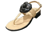 CHANEL Strap Sandals Women's Beige Black