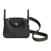 HERMES Lindy Clemence Bullock Leather Shoulder Bag Crossbody Bag Mini Women's Deep Bronze