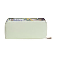 HERMES Silk'In Epsom With Barenia Calfskin Wallet Women's Light Green