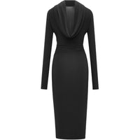SAINT LAURENT Cowl-back Midi Dress