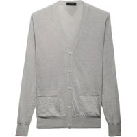 PRADA Cardigan In Cashmere Knitwear Men's Gray