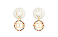 DIOR Resin Earrings Women's Gold