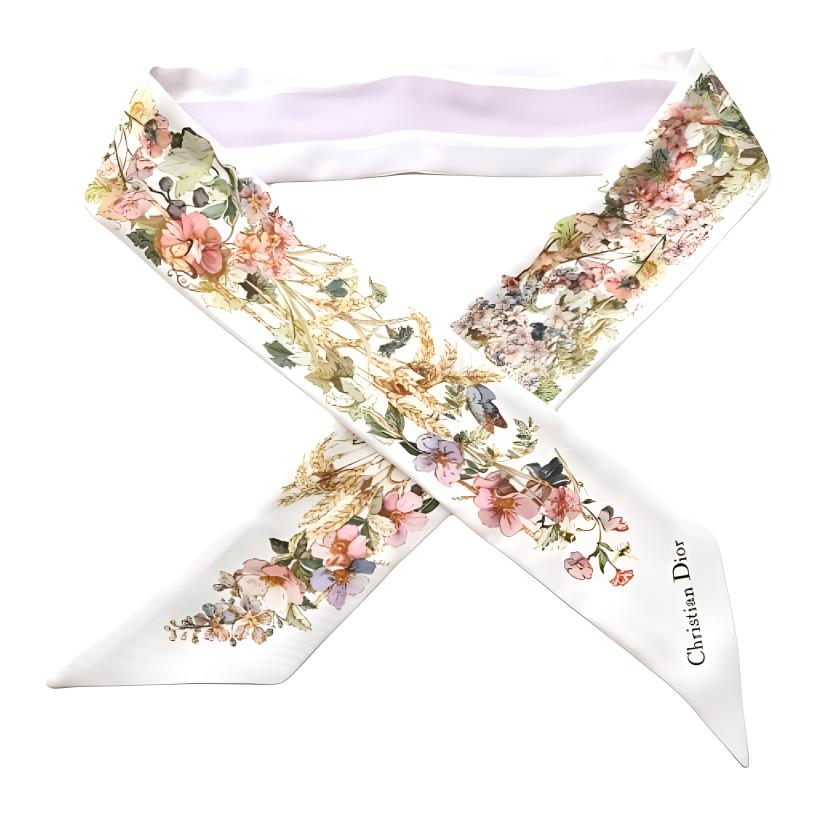 DIOR Polyamide Blend Silk Scarves Women's Pink