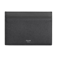 CELINE Grained Calfskin Card Holder Regular Men's Gray
