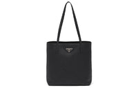 PRADA Leather Tote Bag Shopping Bag Handbag Small Size Women's Black
