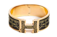 HERMES Bangles Women's Black/Gold