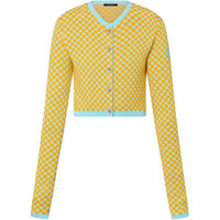 LOUIS VUITTON Damier Knit Cropped Cardigan