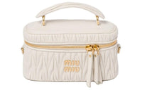 MIU MIU Nappa Leather Handbag Shoulder Bag Women's White