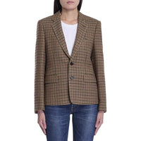 CELINE Single Breasted Checked Jacket