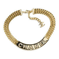CHANEL Metal Resin Necklaces Unisex Gold