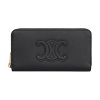 CELINE Grain Calfskin Wallet Large Size Women's Black