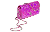CHANEL Goatskin Shoulder Bag Crossbody Bag Clutches Women's Peach Pink