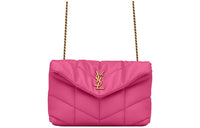 SAINT LAURENT PUFFER Sheepskin Envelope Bag Shoulder Bag Crossbody Bag Mini Women's Pink