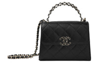 CHANEL Cow Leather Flap Bag Crossbody Bag Handbag Regular Women's Black