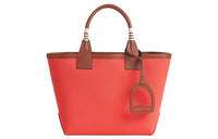 HERMES Steeple Canvas With Swift Calfskin Canvas Bag Handbags Women's Copper Red