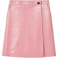 MIU MIU Naplak SS25 Leather Long Skirt Women's Pink