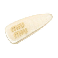MIU MIU Leather Hair Clips Women's Gold