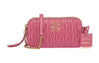 MIU MIU Matelassé Leather Crossbody Bag, Shoulder Bag Mini Women's Pink