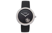CHANEL MADEMOISELLE PRIVÉ Wrist Watch Automatic Mechanical Movement Satin Strap Black Dial Women's