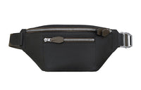 HERMES Cityslide Cow Leather Fanny Pack Men's Black Brown