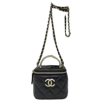 CHANEL Leather Handbag Shoulder Bag Crossbody Bag Regular Women's Black