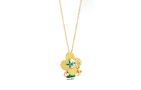 LOUIS VUITTON Vivienne Monkey Pendant 3 Golds Lacquer Diamonds & Colored Gemstones
