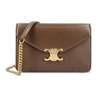 CELINE Calfskin Wallet Women's Brown