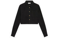 CELINE Cropped Shirt In Corduroy Shirt Women's Black