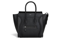 CELINE Micro Luggage Handbag In Drummed Calfskin