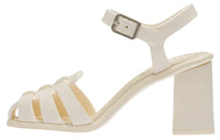 MIU MIU Roman Sandals Women's Ivory White