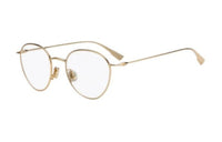 DIOR Irregular Shape Eyeglass Frames Unisex Gold
