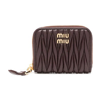 MIU MIU Calfskin Wallet Women's Chocolate