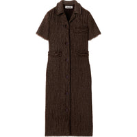 MIU MIU FW24 Short-Sleeved Dresses Women's Cocoa Brown