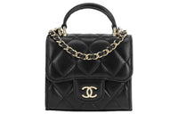 CHANEL Sheepskin Shoulder Bag, Crossbody Bag, Handbag Mini Women's Black