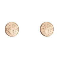 HERMES Rose Gold Stud Earrings Men's Gold