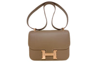 HERMES Constance Epsom Leather Shoulder Bag Crossbody Bag Regular Women's 18 Etoupe Elephant Gray