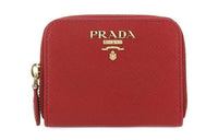 PRADA Leather Wallet Women's Red