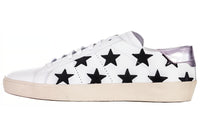 SAINT LAURENT Low Top Stylish Skateboarding Shoes Men's White Black Silver
