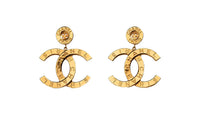 CHANEL Paris Button Earrings Large