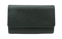 LOUIS VUITTON Cow Leather Key Pouch Regular Unisex Dark Green