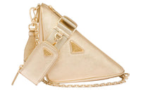 PRADA Leather Combo Bag Crossbody Bag Shoulder Bag Women's Gold