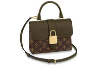 LOUIS VUITTON Locky Cow Leather Lockhead Handbag Women's Brown Bay Leaf Green