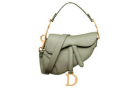 DIOR Deerskin Saddle Bags One Shoulder Handbags Mini Women's Light Cactus Green