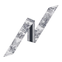 DIOR Mulberry Silk Scarves Women's Marine Blue/White