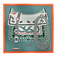 HERMES Cashmere Mulberry Silk Shawls Women's Multicolor