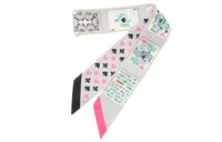 HERMES Silk Scarves Unisex Gray/Pink