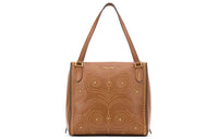 MIU MIU Leather One Shoulder Handbag Tote Women's Brown